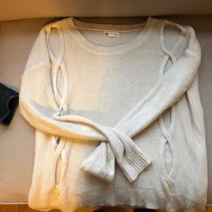 White knit sweater